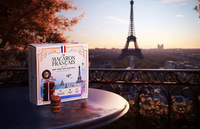 Le macaron français devant la tour eiffel