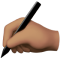 Emoji main et crayon